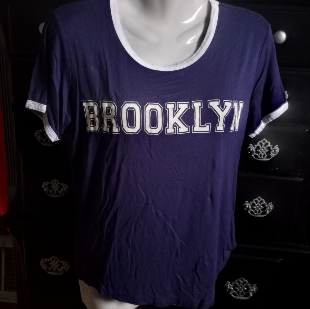 Ultra Flirt Brooklyn Graphic Ringer Tee
